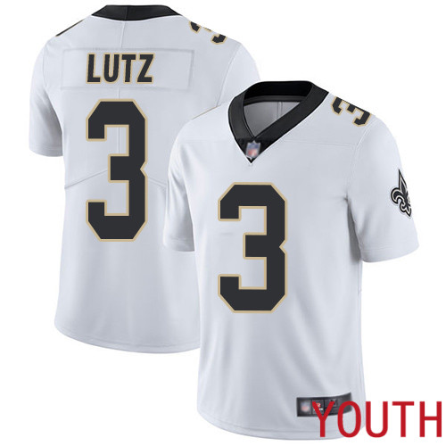 New Orleans Saints Limited White Youth Wil Lutz Road Jersey NFL Football #3 Vapor Untouchable Jersey->new orleans saints->NFL Jersey